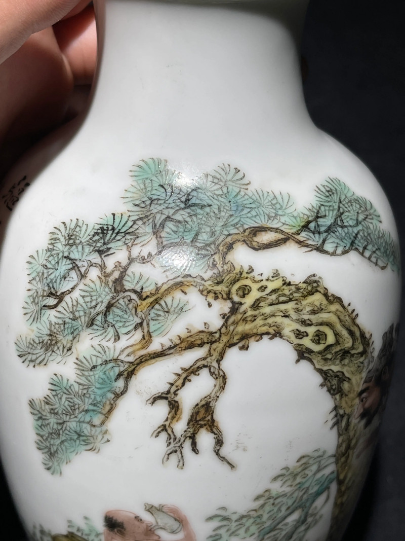 民国 粉彩驱邪降福纹莱菔瓶 - 图7