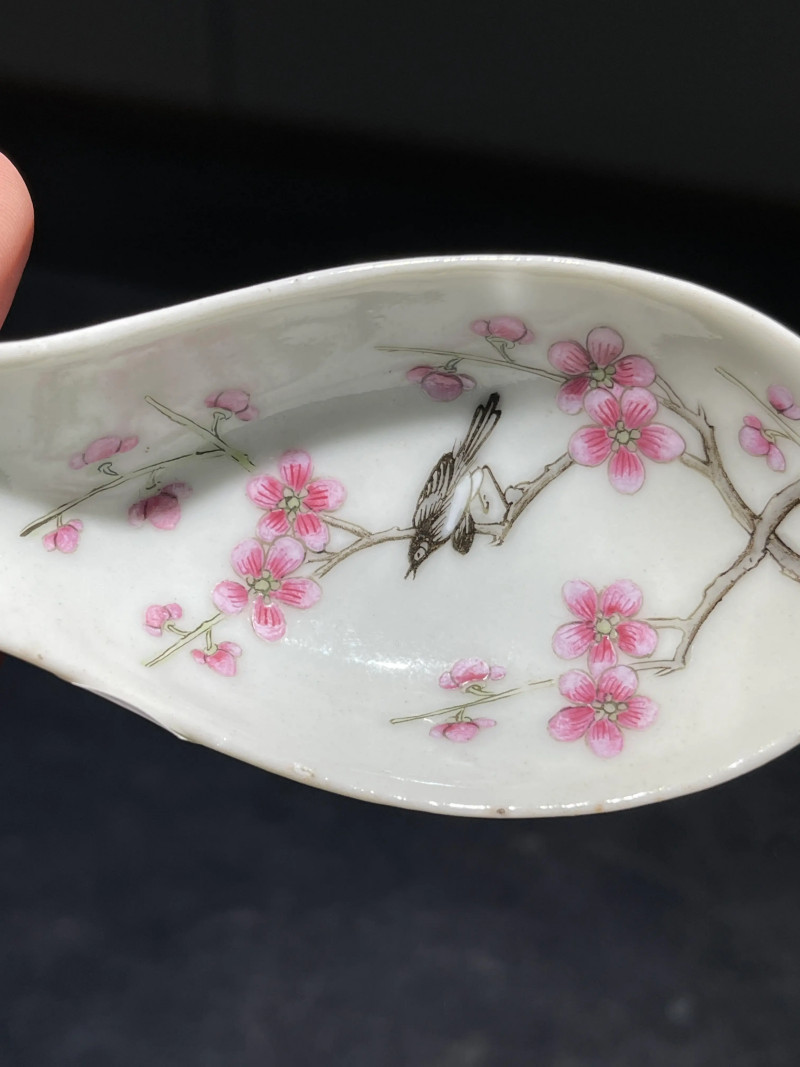 清道光 粉彩喜上眉梢纹汤匙一对 - 图4