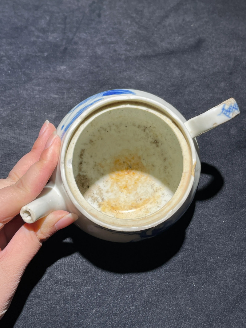 清宣统“江西瓷业公司”青花人物纹茶壶 - 图5