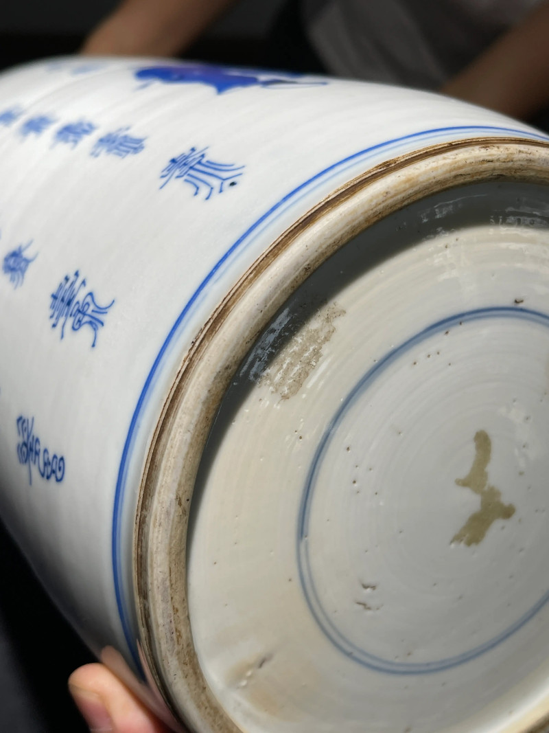 清康熙 青花福禄寿纹棒槌瓶 - 图16