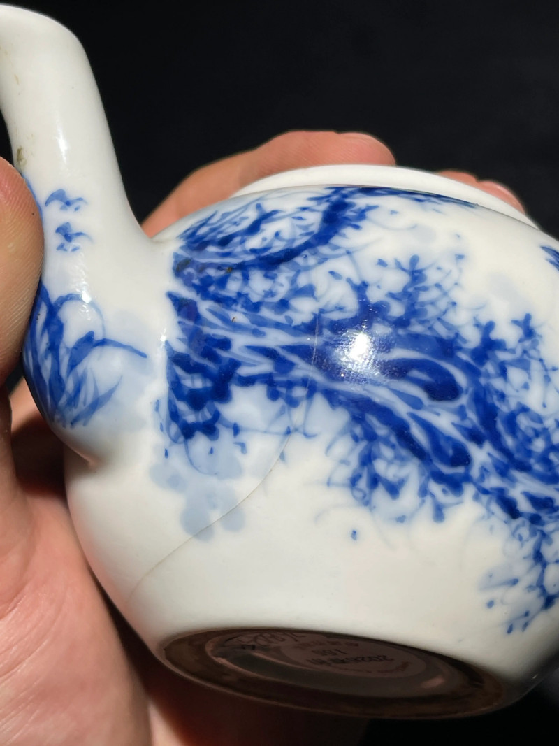 民国 王步青花花鸟纹执壶 - 图15
