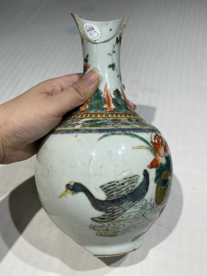 清代 粉彩花鸟纹瓶一组二十一件 - 图44
