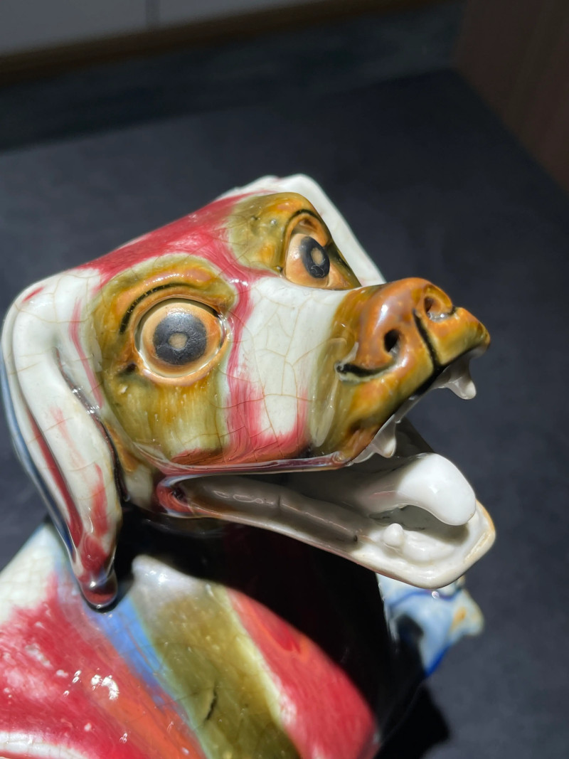 清中期 窑变釉犬形瓷塑 - 图3