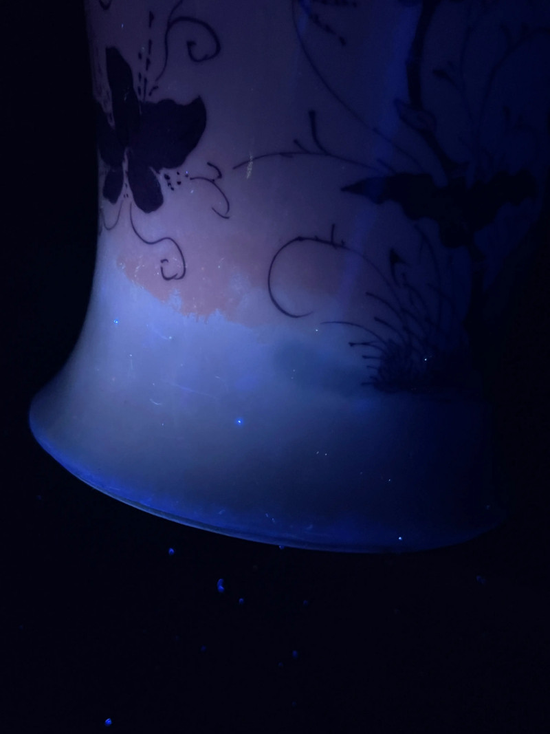 清康熙 青花花鸟纹观音尊 - 图16