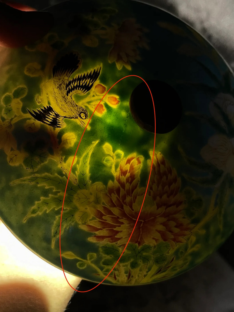 清光绪 松石绿地粉彩花鸟纹温锅 - 图29