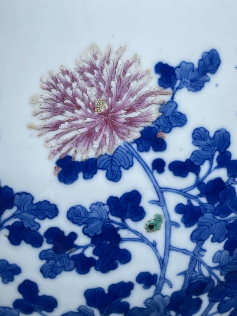 清光绪 青花粉彩花卉纹鹿头尊 - 图6