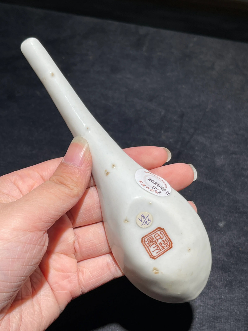 清道光 粉彩喜上眉梢纹汤匙一对 - 图7