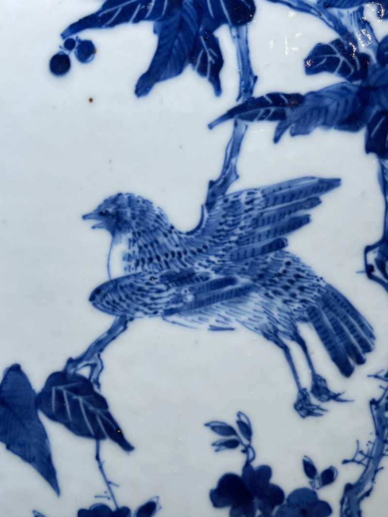 清晚期 青花花鸟纹瓷板 - 图3