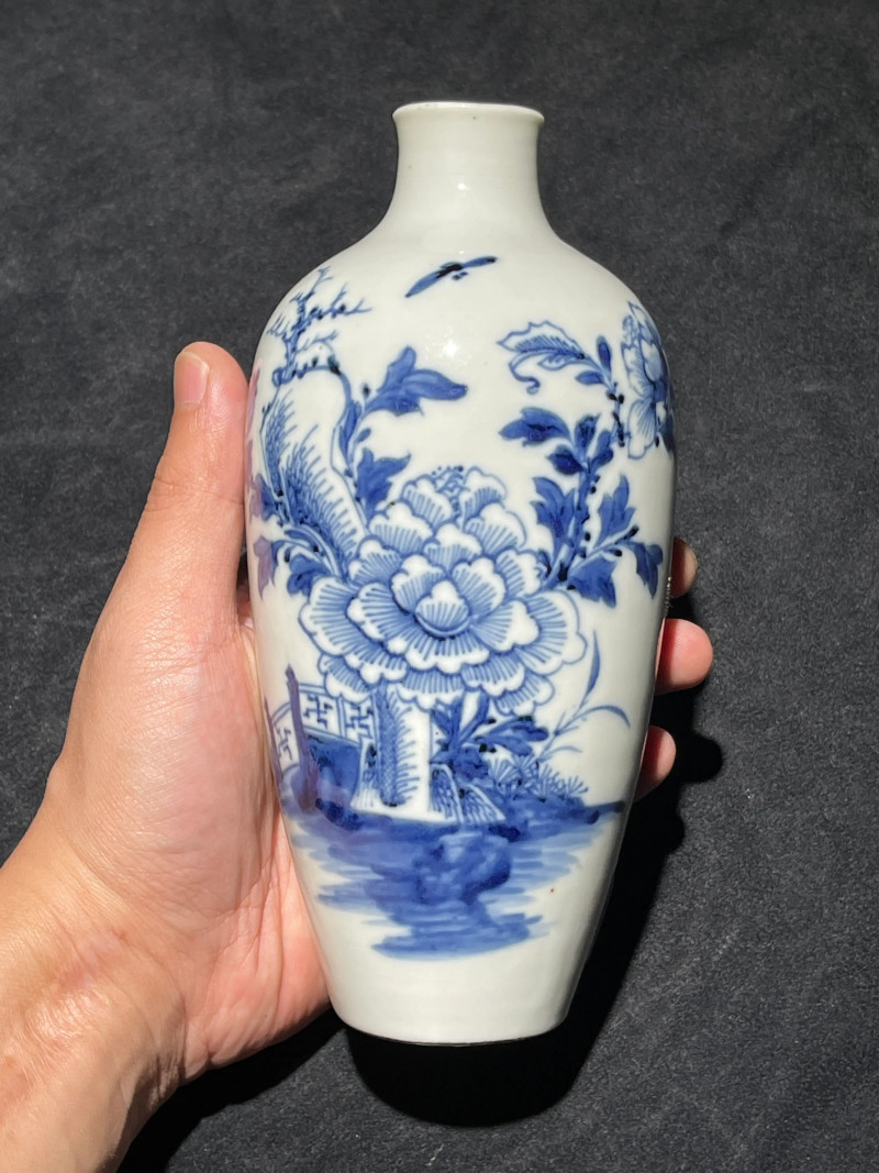 清中期 青花花卉纹莱菔瓶 - 图2