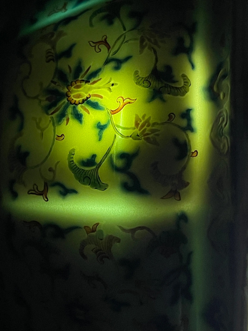 清中期 青花粉彩西番莲纹花口盆 - 图13