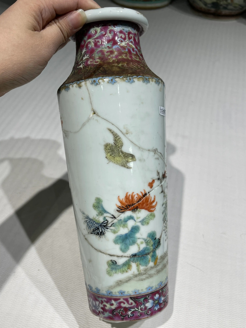 清代 粉彩花鸟纹瓶一组二十一件 - 图65