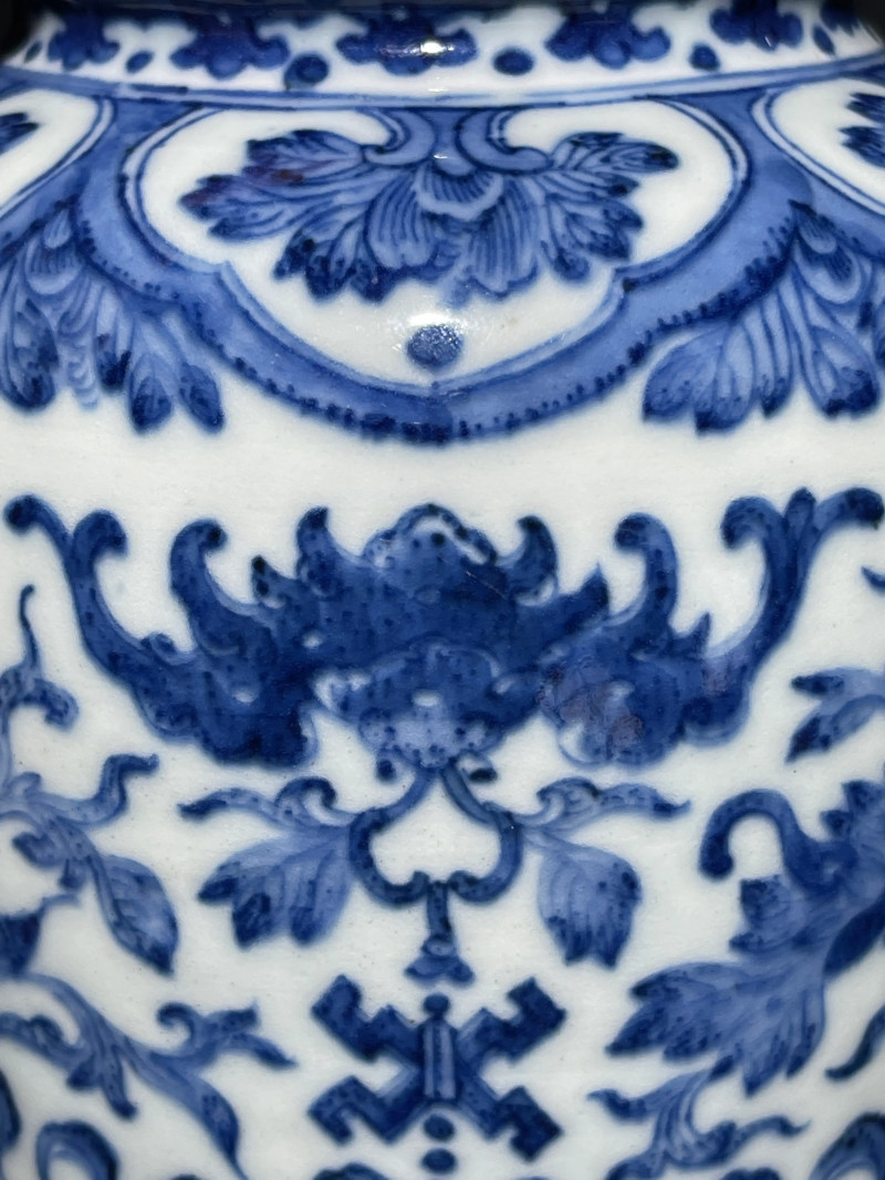 清乾隆 青花福庆有余纹尊 - 图6