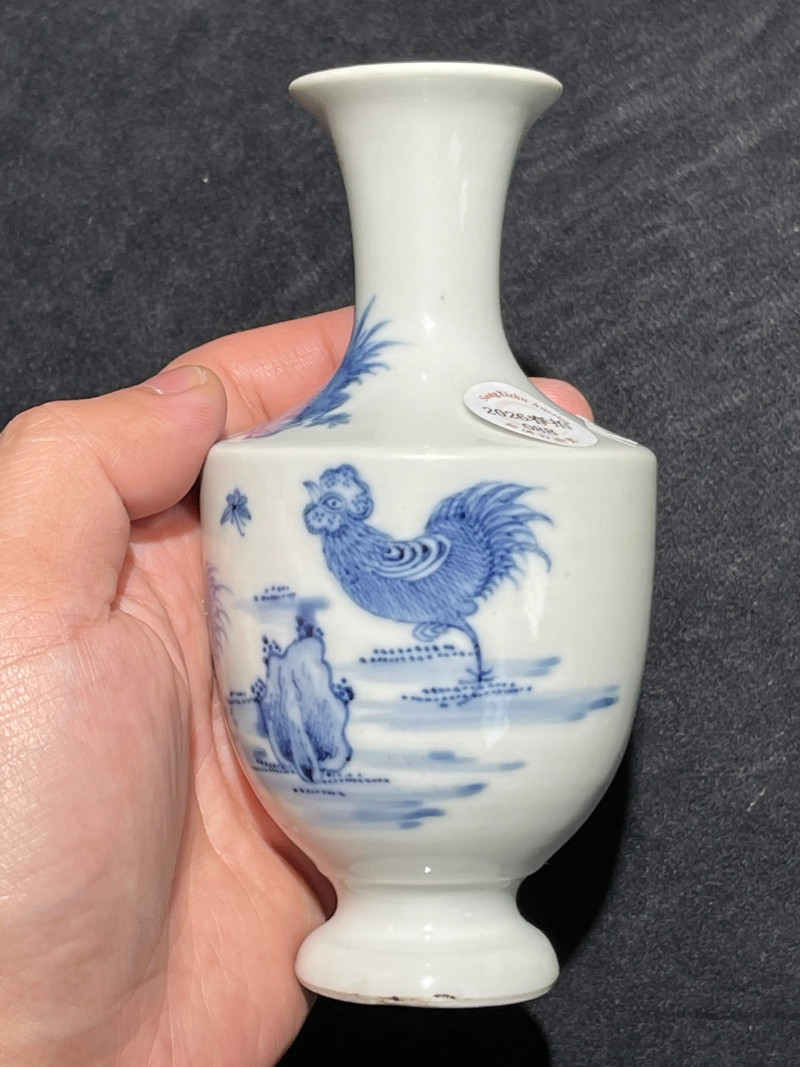 清乾隆 青花大吉图瓶 - 图5