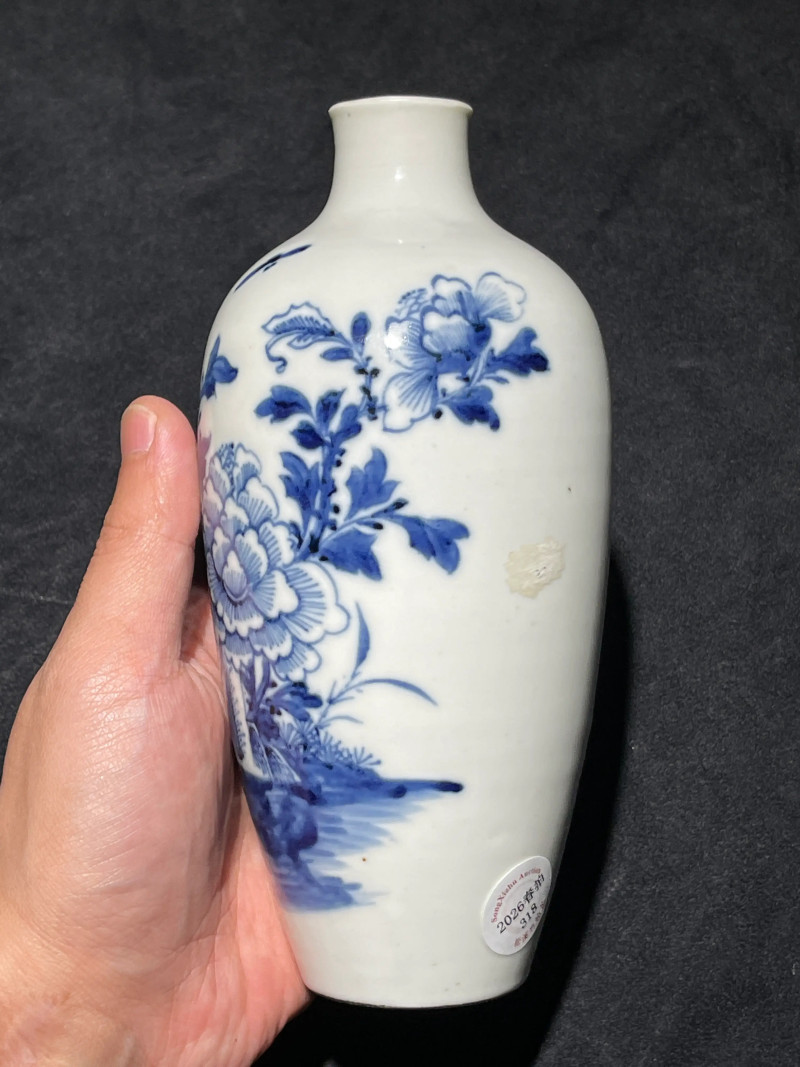 清中期 青花花卉纹莱菔瓶 - 图3