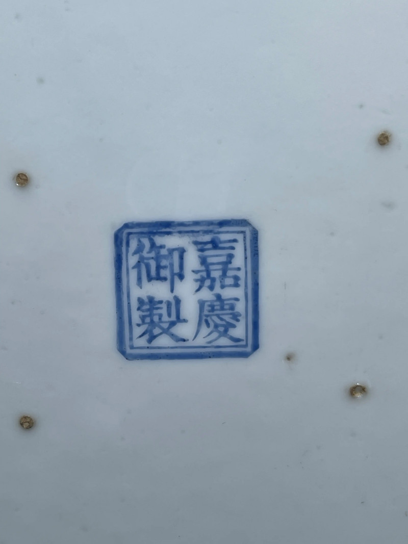 民国 墨彩山水纹花盆一对 - 图11