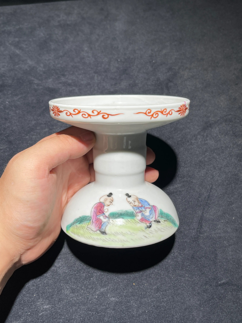 民国 粉彩竹林七贤纹皮灯一对 - 图28