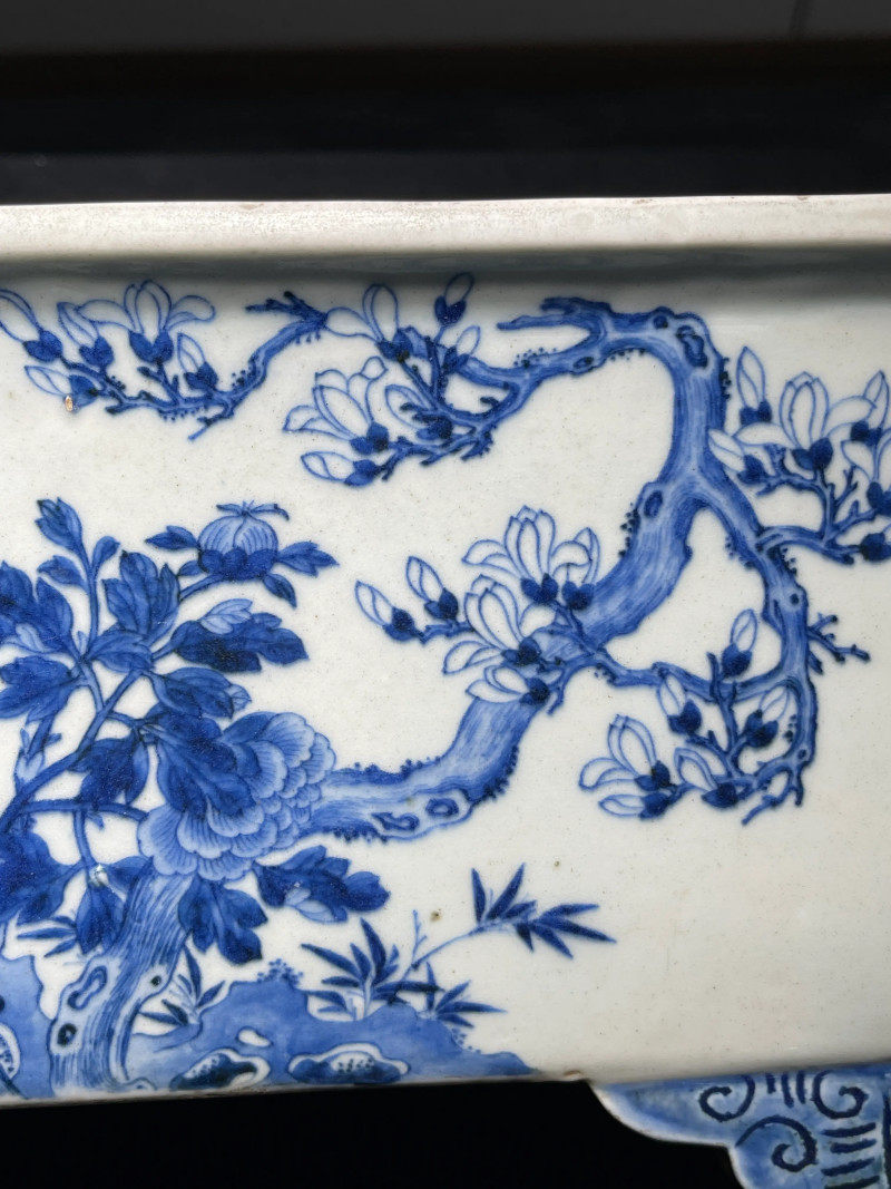 清早期 青花山水纹花盆 - 图7