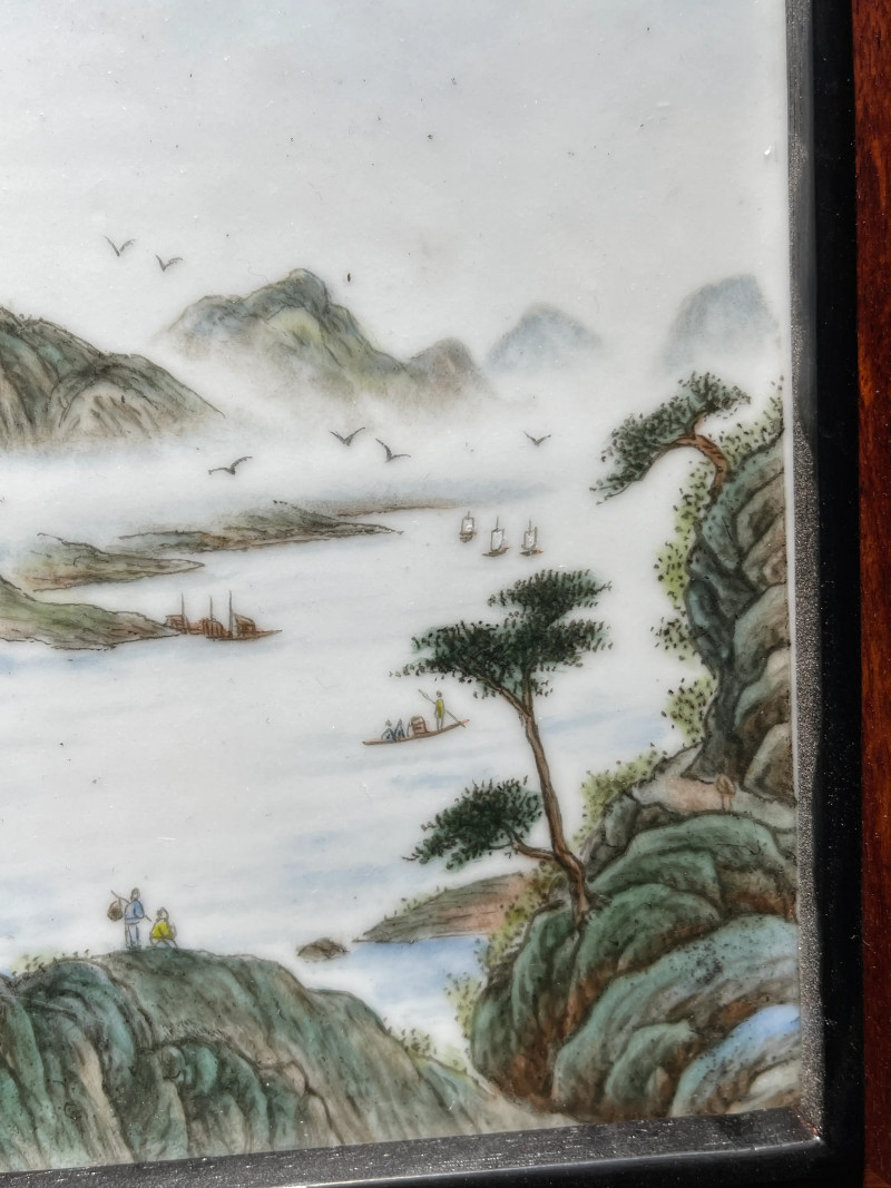 创汇期 王云泉款山水纹瓷板 - 图5