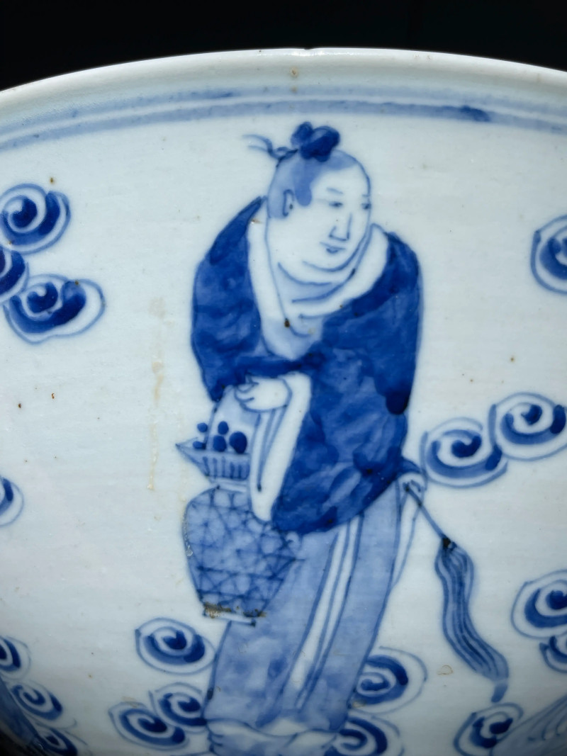 清晚期 青花八仙纹大碗 - 图6