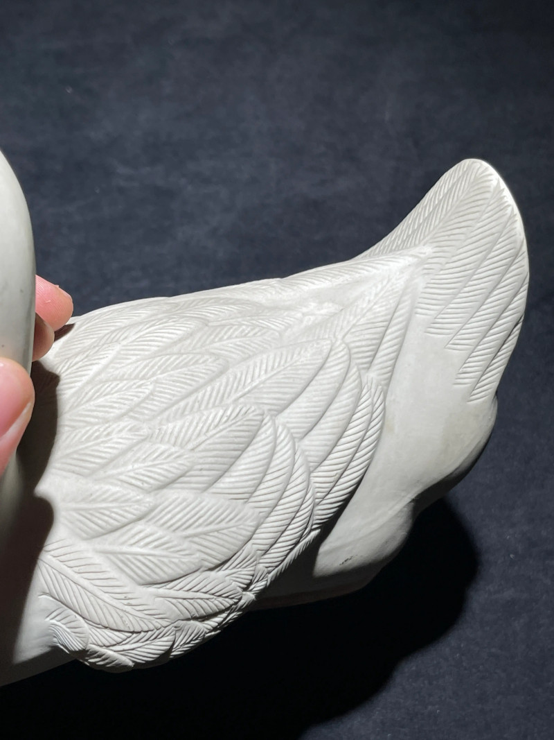 民国 反瓷“聂物华造”鸭子瓷塑一对 - 图6