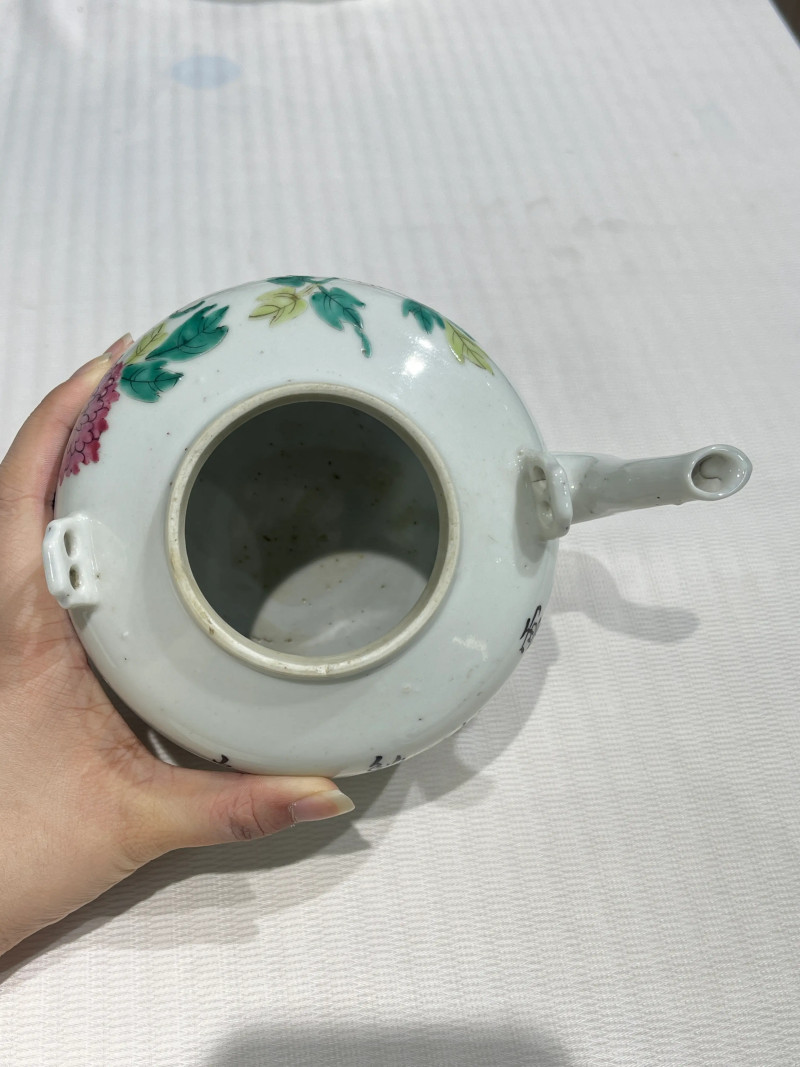 清晚期 粉彩茶壶一组三件 - 图4