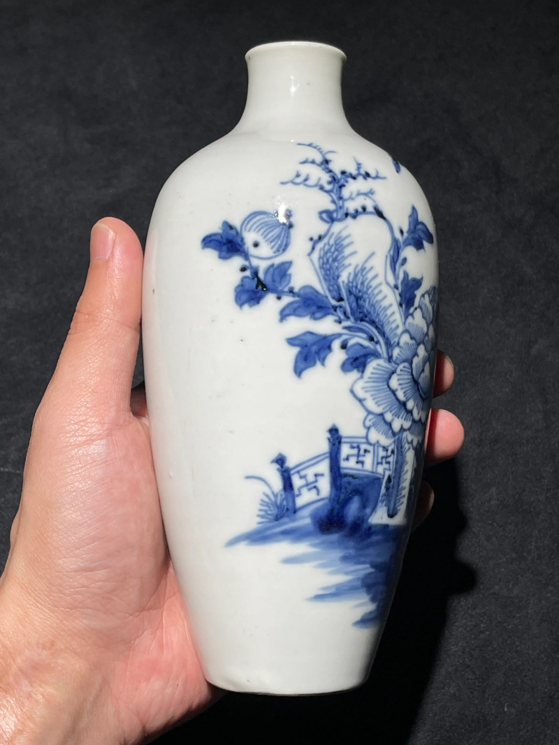 清中期 青花花卉纹莱菔瓶 - 图5