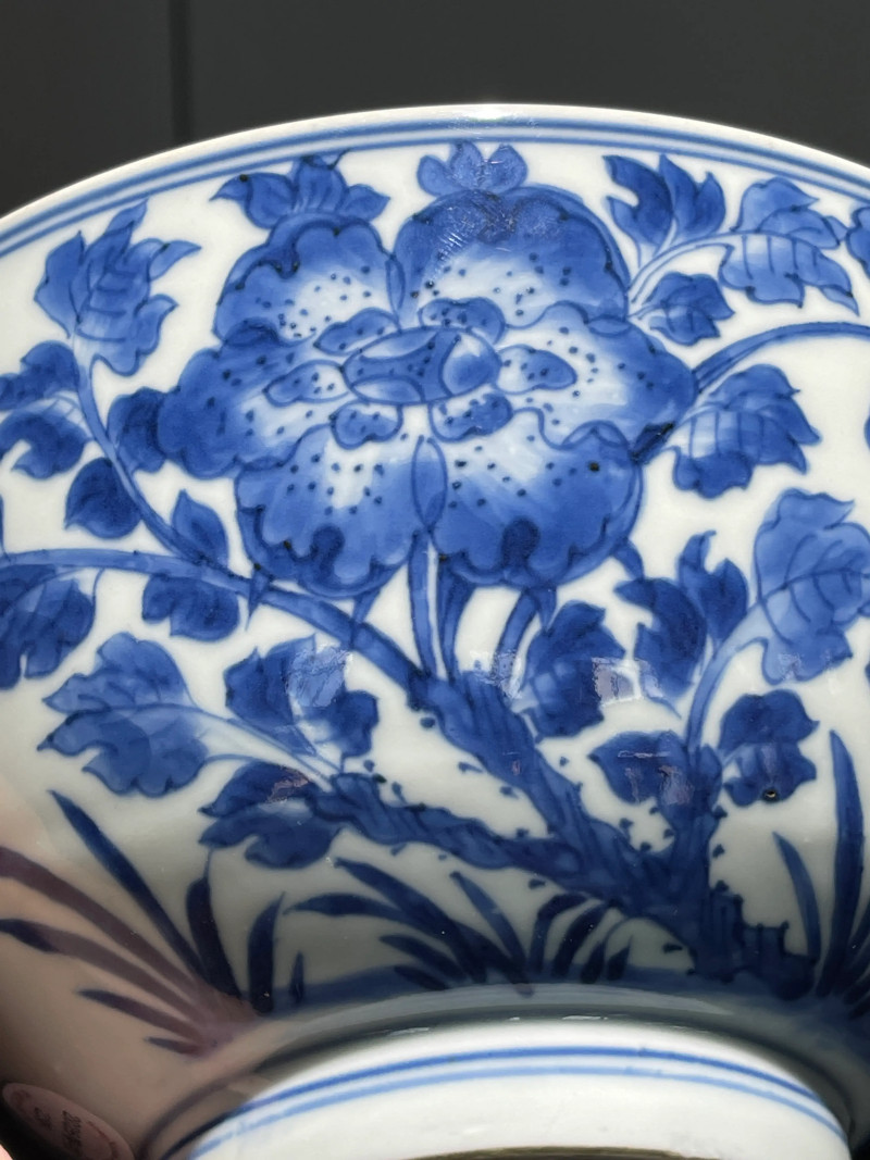 清康熙 青花富贵大吉纹碗 - 图7