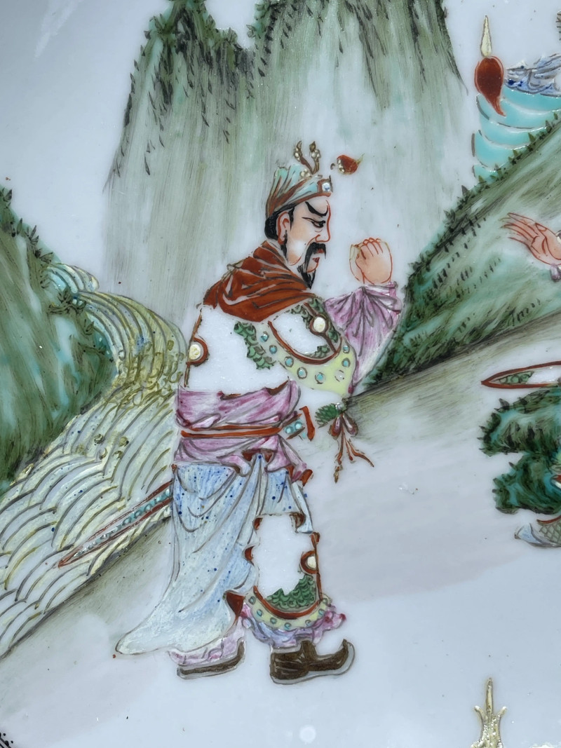 民国 粉彩人物纹盘一组两件 - 图16