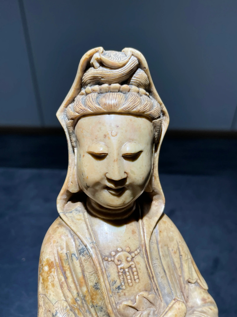 清中期 寿山石观音造像 - 图4