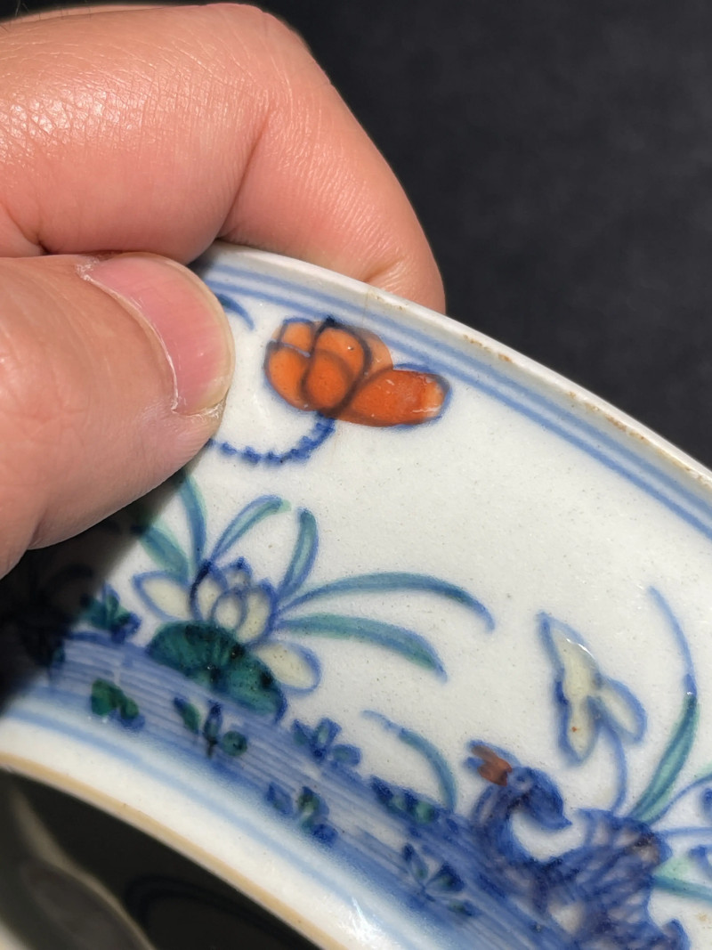 清雍正 斗彩一路连科纹盘 - 图14