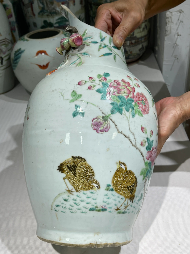 清代 粉彩花鸟纹瓶一组二十一件 - 图118