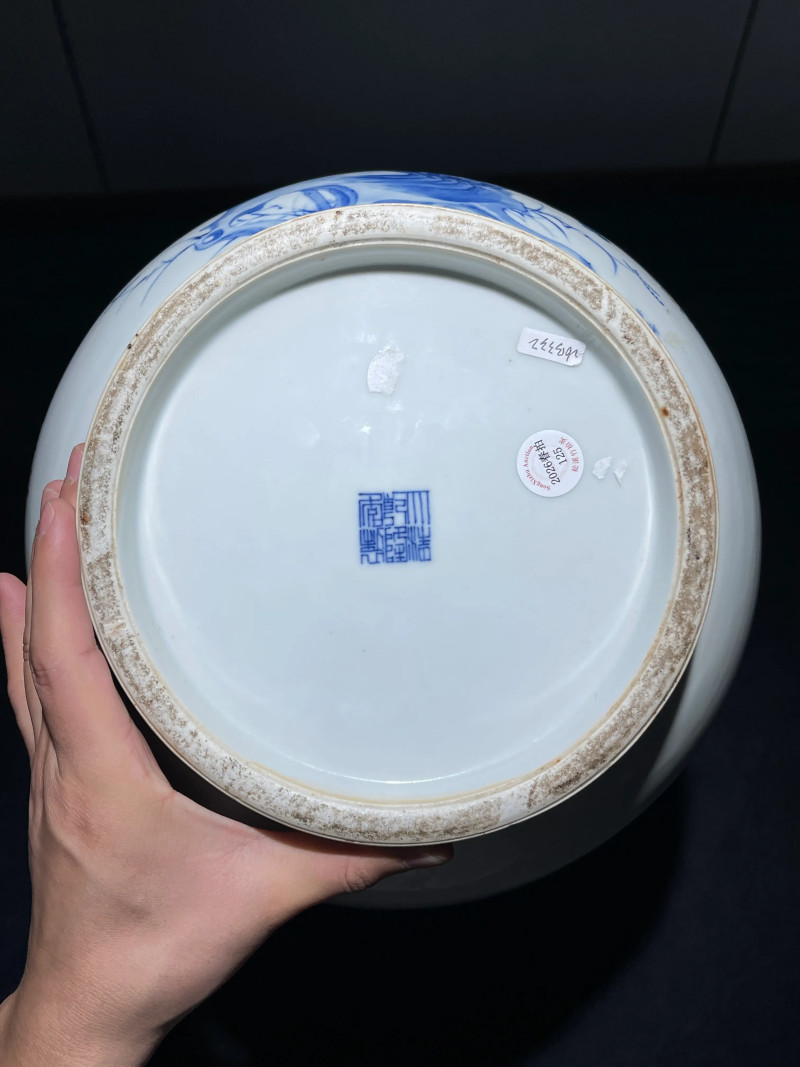 清光绪 青花粉彩花卉纹鹿头尊 - 图11