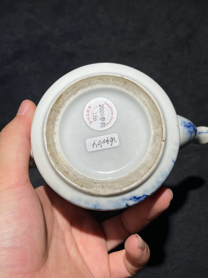 民国 王步风格青花兰草纹执壶 - 图7