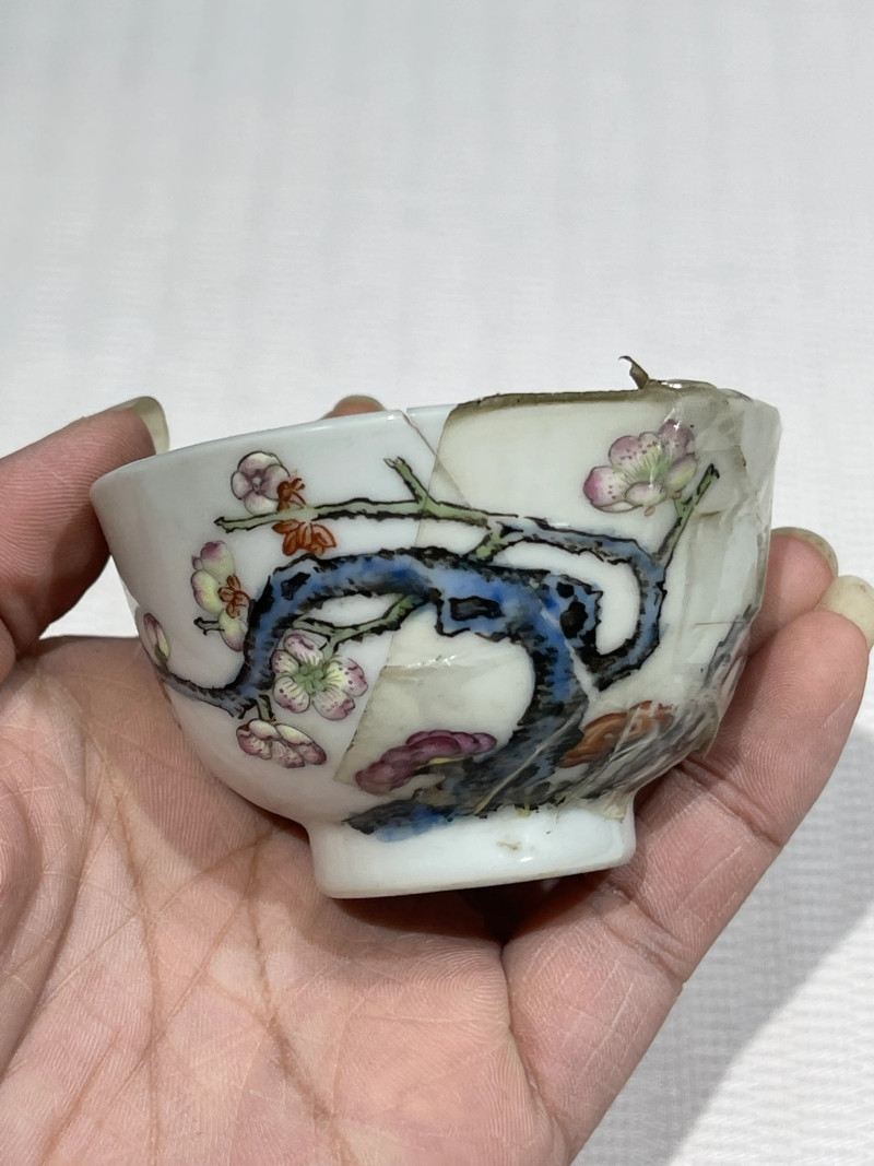 清代 粉彩杯、碗一组十三件 - 图23
