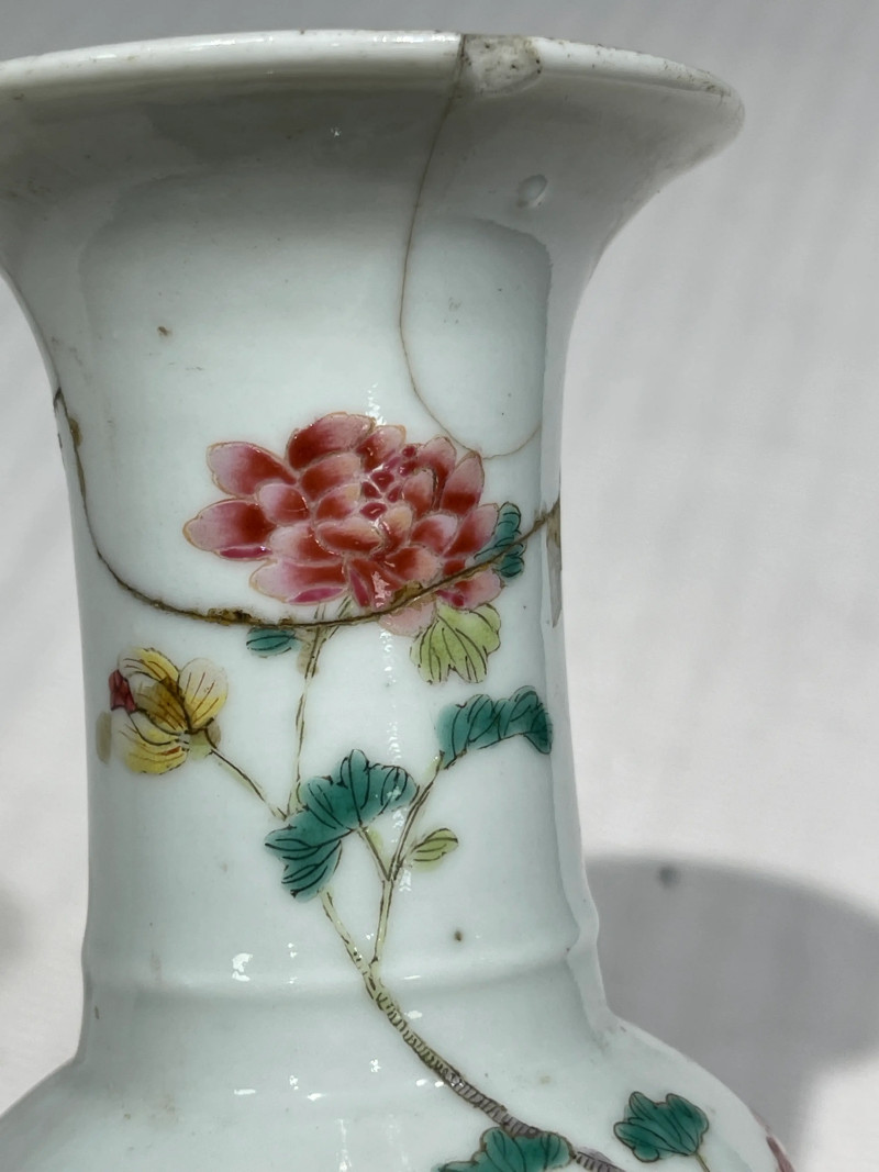 清代 粉彩花鸟纹瓶一组二十一件 - 图12