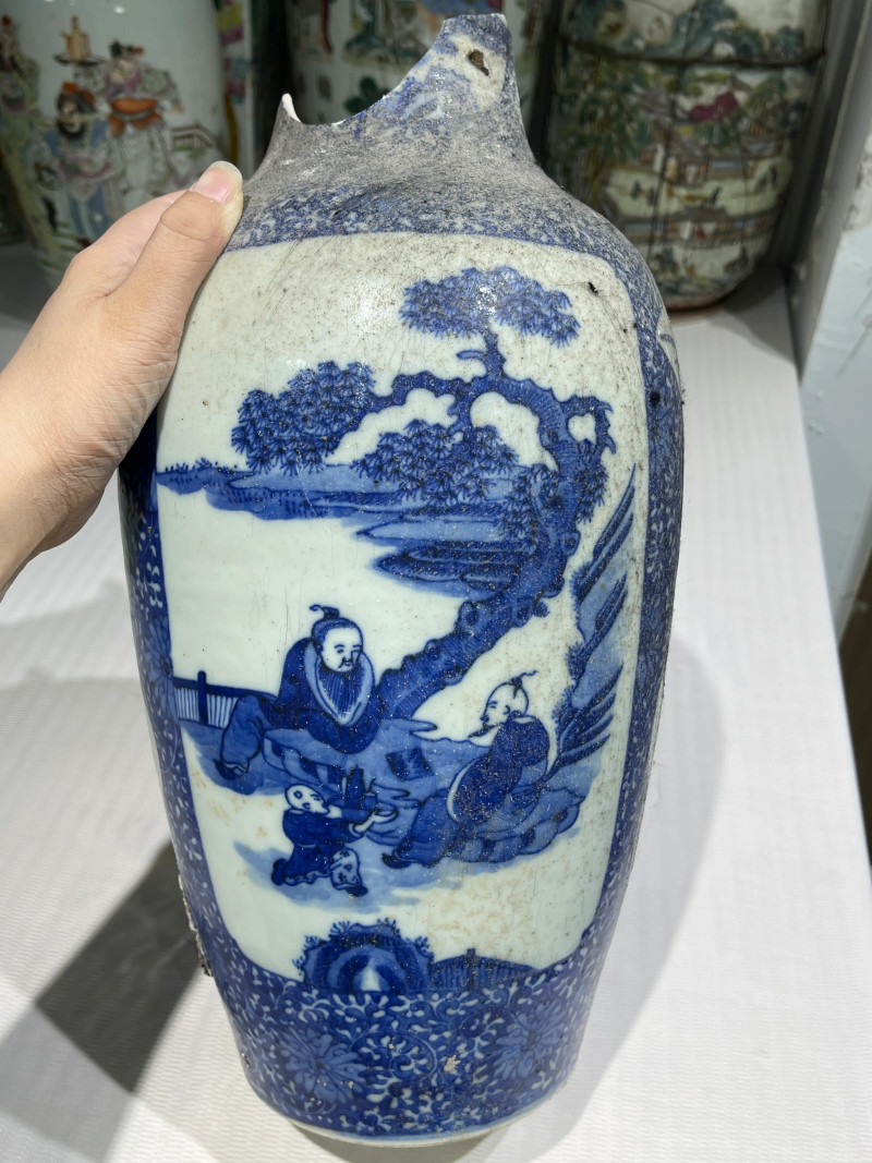 清代 青花瓷器一组七件 - 图36