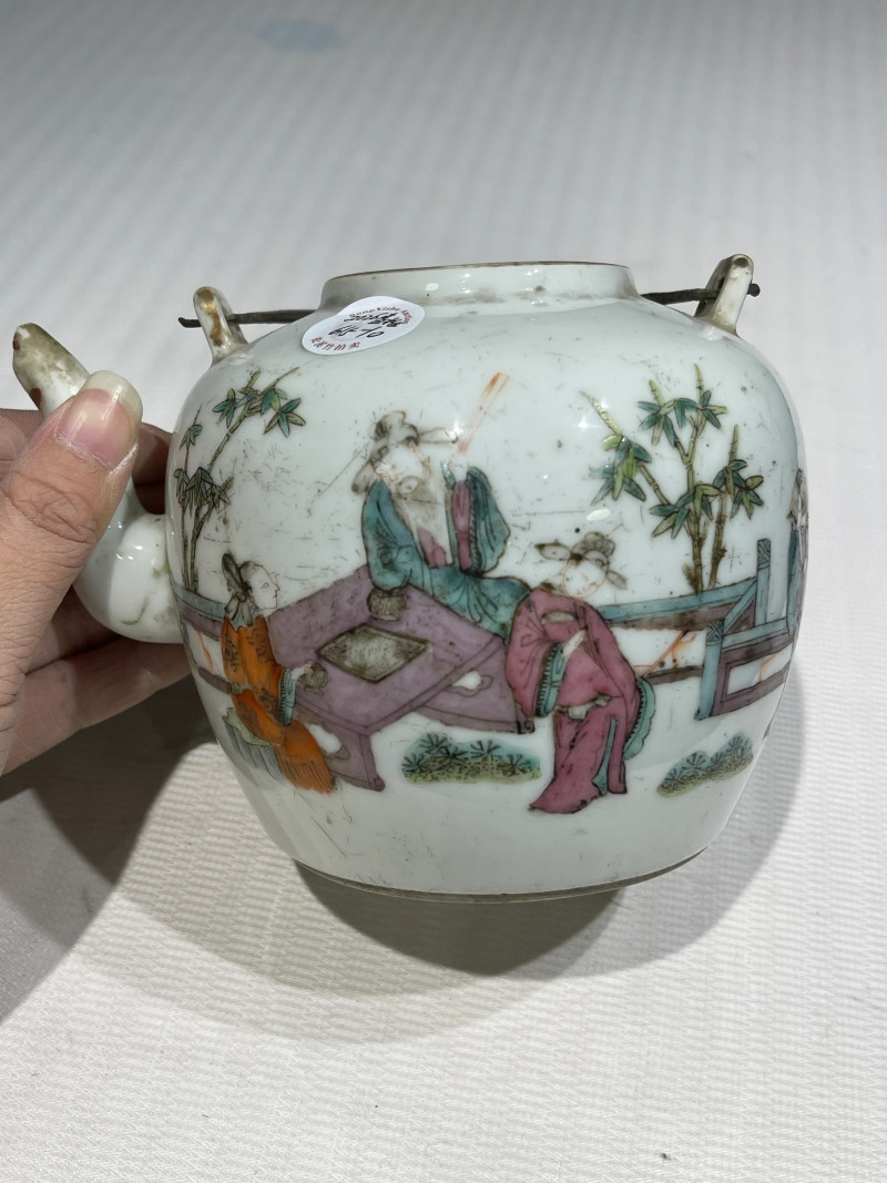 清代 粉彩茶壶一组十五件 - 图3