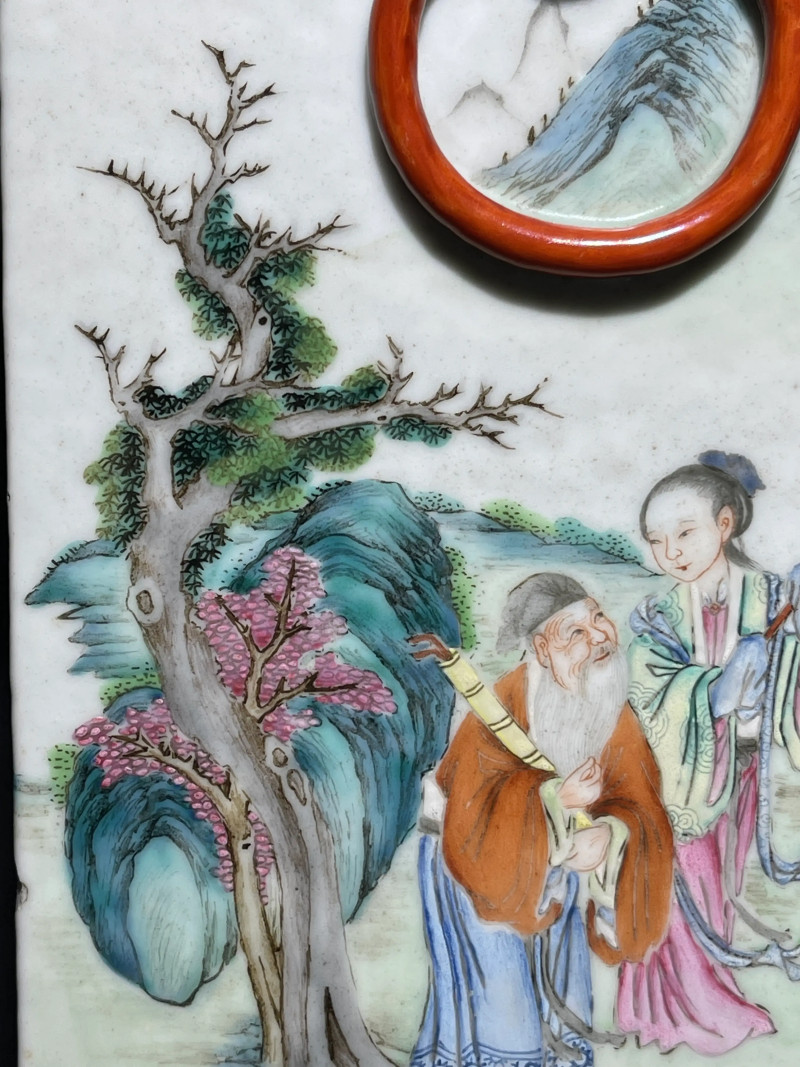 清嘉庆 粉彩群仙祝寿纹琮式瓶 - 图17