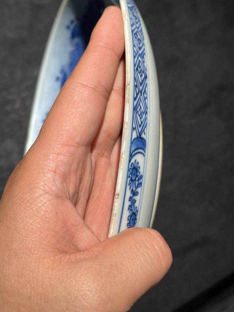 清康熙 青花西厢记纹大盘 - 图12