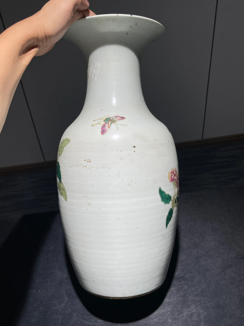 民国 粉彩花卉纹大瓶 - 图5