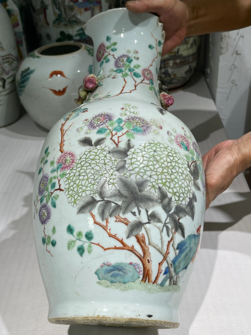 清代 粉彩花鸟纹瓶一组二十一件 - 图119