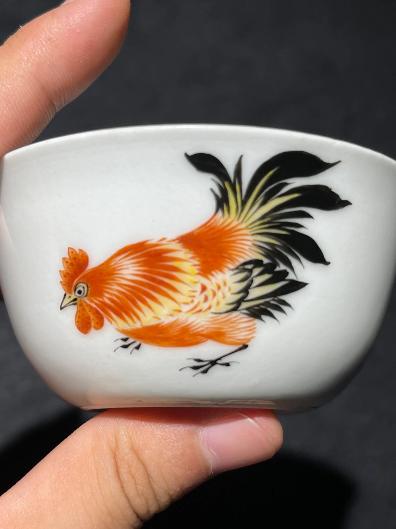 清晚期 粉彩大吉图卧足杯 - 图5