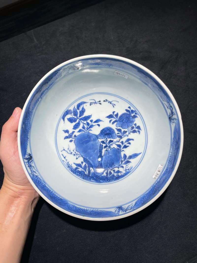 清康熙 青花富贵大吉纹碗 - 图9