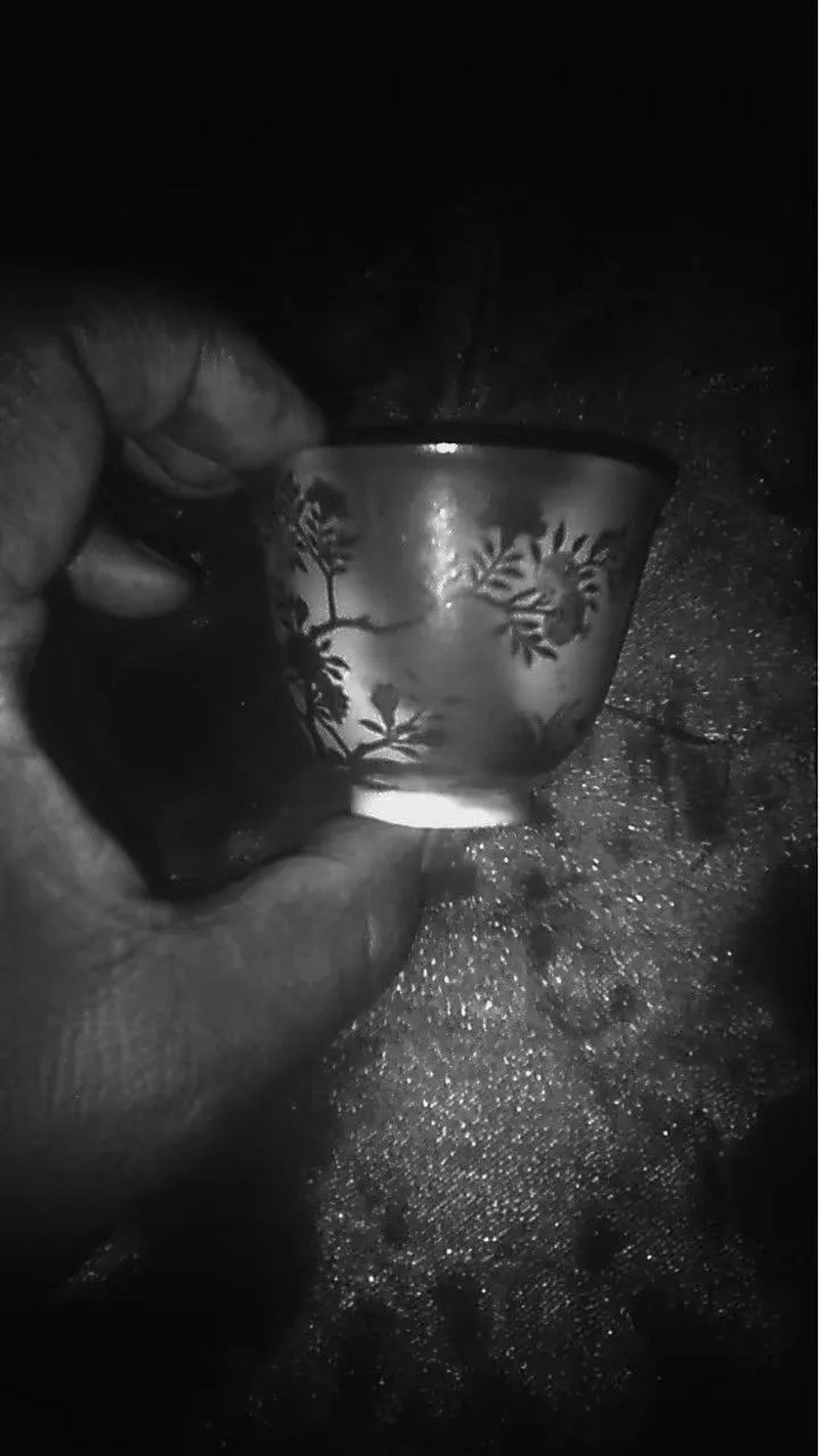 清道光 粉彩花卉诗文杯 - 图15