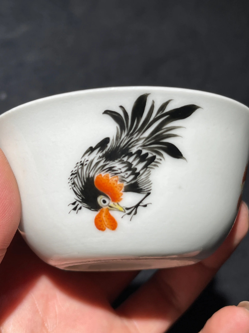 清晚期 粉彩大吉图卧足杯 - 图6