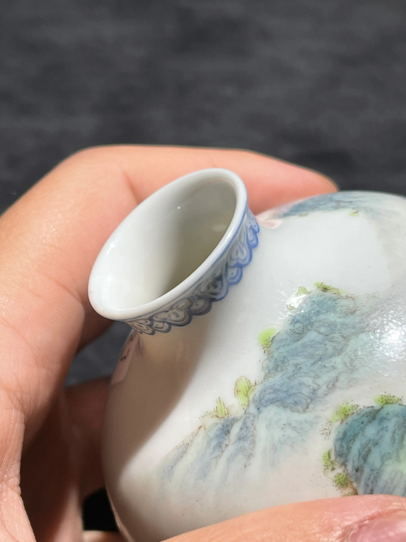 民国 粉彩山水纹梅瓶 - 图10