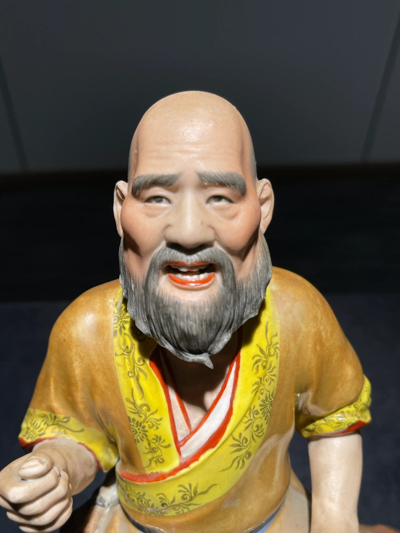 民国 窑彩人物纹瓷塑 - 图3