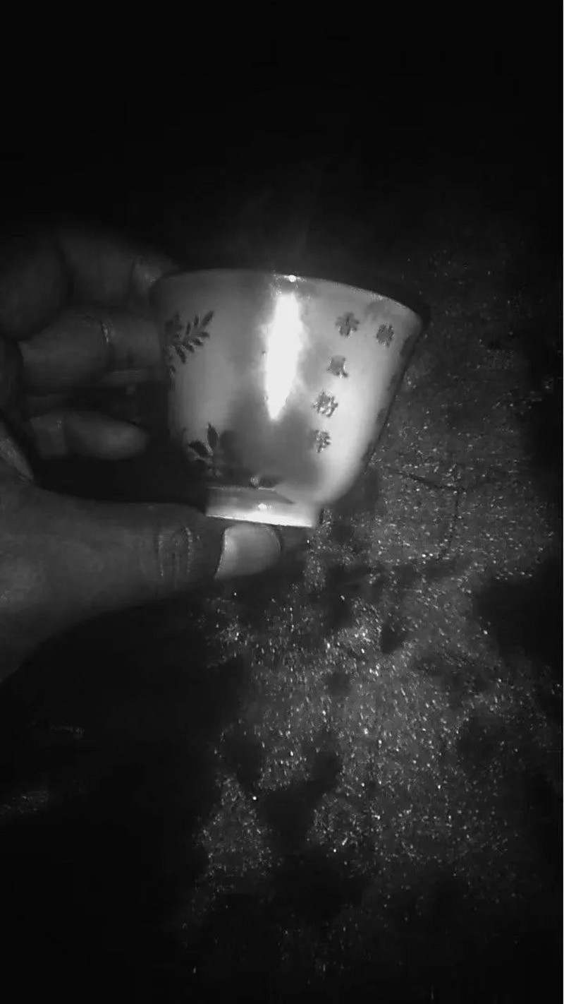清道光 粉彩花卉诗文杯 - 图16