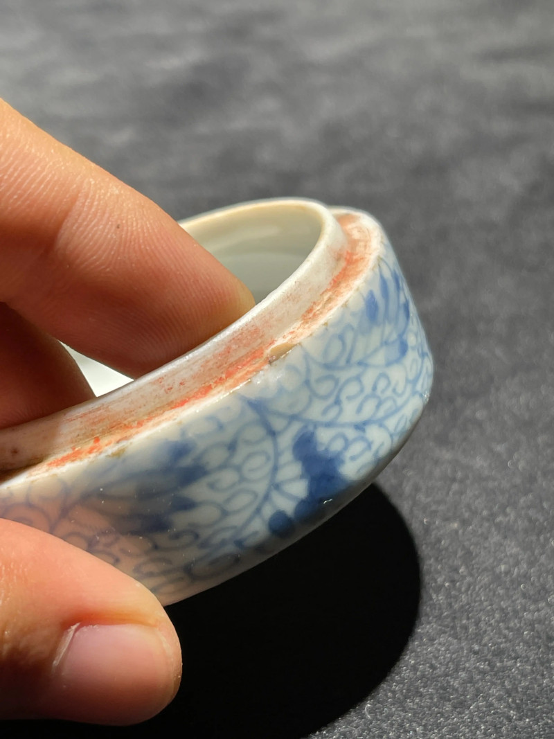 清中期 青花缠枝花卉纹印盒 - 图10