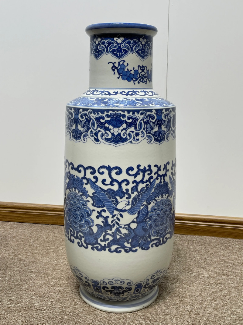 50年代 青花和平鸽纹大棒槌瓶 - 图4